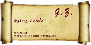 Gying Zekő névjegykártya